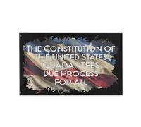 Drapeaux De Jardin La Constitution Des États-Unis Garantit Une Procédure Régulière Pour Tous Drapeau Extérieur Résiste Aux Intempéries Treer Drapeau Pour Célébrations Balcon Fête Ferme 90X150 Cm
