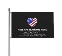 Drapeaux De Jardin La Haine N'A Pas Sa Place Ici Bannière Jardins Couleurs Vives Bannières Extérieure Résistant Drapeaus Décoratif Pour Fête Festivals Balcon 90X152CM