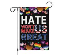 Drapeaux De Jardin La Haine Ne Nous Rendra Pas Grands. Paix. Diversité. Inclusion. Fierté. Panneaux. Maison. Bannière Jardins Résistant Drapeaus Décoratif Durable Drapeau Fierté Pour 30X45CM