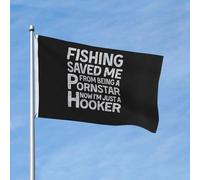 Drapeaux De Jardin La Pêche M'A Sauvée Du Porno, Maintenant Je Suis Juste Une Prostituée. Bannière De Cour Résistant Bannière De Jardin Pour Pelouse Vacances Intérieurs 90X150 CM