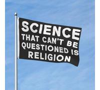 Drapeaux De Jardin La Science Qui Ne Peut Être Remise En Question Est La Religion Drapeaux Décoratifs D'Extérieur Personnalisée Bannière De Jardin Pour Intérieurs Fête Extérieurs 90X150 CM