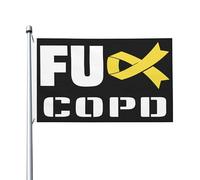 Drapeaux De Jardin La Sensibilisation À La Bpco Est À Bannir Drapeau Fierté Durable Drapeaus Décoratif Résistant Bannières Extérieure Pour Balcon Défilé Fête 90X152CM