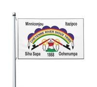 Drapeaux De Jardin La Tribu Sioux De La Rivière Cheyenne Bannières Extérieure Personnalisée Drapeaux Décoratifs D'Extérieur Pour Pelouse Célébrations Festivals 90X150 Cm