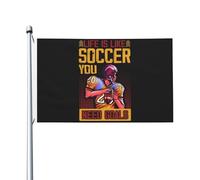 Drapeaux De Jardin La Vie, C'Est Comme Le Football: Il Faut Des Buts. Bannières Extérieure Durable Drapeaus Décoratif Couleurs Vives Bannière Jardins Pour Défilé Festivals Balcon 90X152Cm