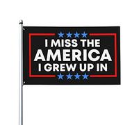 Drapeaux De Jardin L'Amérique Dans Laquelle J'Ai Grandi Me Manque Drapeau Fierté Decoration Bannière Jardins Résistant Drapeaus Décoratif Pour Fête Balcon Défilé 90X152CM
