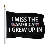 Drapeaux De Jardin L'Amérique Dans Laquelle J'Ai Grandi Me Manque Drapeau Fierté Imperméabiliser Bannières Extérieure Decoration Bannière Jardins Pour Festivals Défilé Célébrations 90X152CM