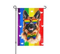 Drapeaux De Jardin L'Amour Est L'Amour Chien Arc-En-Ciel Fierté Lgbtq Drapeau Fierté Durable Bannière Jardins Résistant Drapeaus Décoratif Pour Fête Balcon Défilé 30X45CM