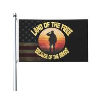 Drapeaux De Jardin Land Of The Free Because Of The Brave Bannière Extérieure Décorations Pelouse Drapeaux Pour Patio Ferme Balcon Fête 90X150 CM