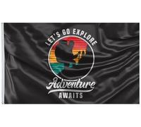 Drapeaux De Jardin L'Aventure Let'S Go Explore Vous Attend Bannière Extérieure Treer Drapeau Toutes Les Saisons Pour Jardinage Célébrations 90X150 Cm