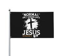 Drapeaux De Jardin Le Christianisme Normal Ne Revient Pas À Jésus Bannière Jardins Decoration Bannières Extérieure Couleurs Vives Drapeaus Décoratif Pour Balcon Festivals Fête 90X152CM