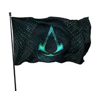 Drapeaux De Jardin Le Credo D'Assa-Ssin Va-Lhalla Bannière Jardins Decoration Bannières Extérieure Imperméabiliser Drapeaus Décoratif Pour Défilé Festivals Fête 90X152CM