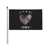 Drapeaux De Jardin Le Liban, C'Est Dans Mon Adn Libanais Usa Drapeau Fierté Couleurs Vives Drapeaus Décoratif Résistant Bannières Extérieure Pour Fête Festivals Défilé 90X152CM