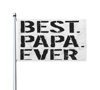 Drapeaux De Jardin Le Meilleur Papa Du Monde Drapeau Pirate Lavable Couleurs Resistant Exterieur Bannière À Œillets, Pour Les Défilés, Les Bureaux, Balcon, 90x150cm