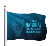 Drapeaux De Jardin Le Mois National De Sensibilisation À La Cybersécurité Est Célébré Chaque Année En Octobre Bannière Jardins Bannières Extérieure Decoration Drapeaus Décoratif Pour 90X152CM