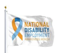Drapeaux De Jardin Le Mois National De Sensibilisation À L'Emploi Des Personnes Handicapées Est Célébré Chaque Année En Octobre. Bannière Jardins Drapeaus Décoratif Pour 90X152CM