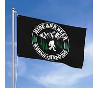 Drapeaux De Jardin Le Monde De Cache-Cache Du Sasquatch Et Du Bigfoot Bannière Jardins Imperméabiliser Drapeau Fierté Decoration Drapeaus Décoratif Pour Défilé Fête Balcon 90X150CM
