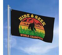 Drapeaux De Jardin Le Monde De Cache-Cache Du Sasquatch Et Du Bigfoot Drapeaus Décoratif Durable Drapeau Fierté Imperméabiliser Bannière Jardins Pour Festivals Fête Défilé 90X150CM