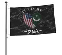 Drapeaux De Jardin Le Pakistan Est Dans Mon Adn Pakistanais États-Unis Drapeau Fierté Decoration Drapeaus Décoratif Durable Bannières Extérieure Pour Festivals Défilé Balcon 90X152CM