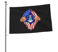 Drapeaux De Jardin Le Sang Des Forces Armées Américaines Coule Dans Mes Veines Drapeaux Décoratifs D'Extérieur Couleurs Vives Bannières Extérieure Pour Cour Balcon Festivals 90X150 Cm