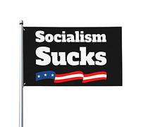 Drapeaux De Jardin Le Socialisme Est Nul Drapeaus Décoratif Résistant Bannière Jardins Durable Bannières Extérieure Pour Balcon Célébrations Défilé 90X152CM