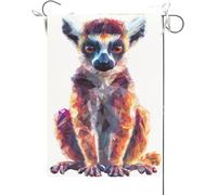 Drapeaux De Jardin Lémurien, Bienvenue Aux Amoureux Des Animaux Bannière Jardins Imperméabiliser Drapeau Fierté Couleurs Vives Bannières Extérieure Pour Célébrations Défilé Balcon 30X45CM