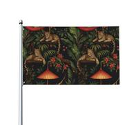 Drapeaux De Jardin Léopard Tropical Et Unbrella Drapeau Extérieur Décorations Treer Drapeau Pour Ferme Jardinage Balcon Fête 90X150 CM