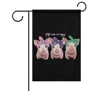 Drapeaux De Jardin Les Cochons Me Rendent Heureux Décorations Treer Drapeau Premium Pelouse Drapeaux Pour Célébrations Ferme 30X45Cm