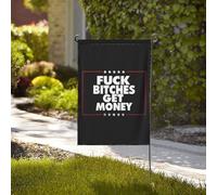 Drapeaux De Jardin Les Salopes Se Font Du Fric. Bannière Jardins Durable Bannières Extérieure Résistant Drapeaus Décoratif Pour Balcon Défilé Festivals 30X45CM