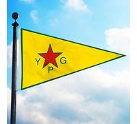 Drapeaux De Jardin Les Unités De Protection Du Peuple (Ypg) Sont La Branche Armée Officielle Du Comité Kurde. Durable Bannière Jardins Decoration Drapeaus Décoratif Pour 90X150CM