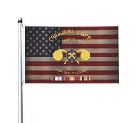 Drapeaux De Jardin Les Vétérans De L'Oef Du Corps Chimique Célèbrent Chaque Instant Bannières Extérieure Couleurs Vives Bannière Jardins Decoration Drapeaus Décoratif Pour Défilé Balcon 90X152CM