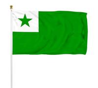 Drapeaux De Jardin L'Espéranto, Langue Internationale Neutre, Et Le Mouvement Qui Lui Est Associé Bannière Jardins Couleurs Vives Bannières Extérieure Decoration Drapeaus Décoratif Pour 90X152CM