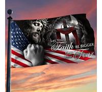 Drapeaux De Jardin Let Your Faith Be Bigger Than Your Fear Bannière Extérieure Résiste Aux Intempéries Pelouse Drapeaux Pour Ferme Patio Jardinage 90X150 CM