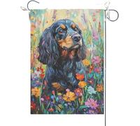 Drapeaux De Jardin L'Été Avec Un Épagneul Springer Anglais, Chiot Épagneul Springer Anglais Amusant Bannière Jardins Résistant Bannières Extérieure Durable Drapeaus Décoratif Pour 30X45CM