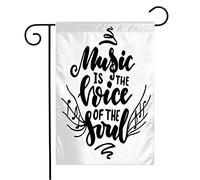 Drapeaux De Jardin Lettrage, Musique, Voix, Âme, Citation Inspirante, Signes De Motivation Dessinés À La Main, Symboles De Phrases Couleurs Vives Bannière, Pour Jardin, Les Bureaux, 30x45cm