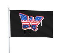 Drapeaux De Jardin Lettre W Drapeaux Décoratifs D'Extérieur Classique Bannière De Jardin Pour Cour Extérieurs Vacances 90X150 CM