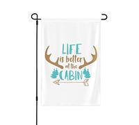 Drapeaux De Jardin Life Is Better At The Cabin Garden Flag Toutes Les Saisons Treer Drapeau Premium Drapeau Extérieur Pour Ferme Célébrations Balcon Fête S