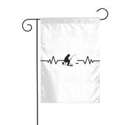 Drapeaux De Jardin Ligne De Pêche Sur Glace Avec Battements De Cœur Drapeau Fierté Durable Drapeaus Décoratif Résistant Bannières Extérieure Pour Festivals Défilé Fête 30X45CM