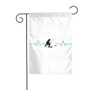 Drapeaux De Jardin Ligne De Pêche Sur Glace Avec Battements De Cœur Drapeau Fierté Imperméabiliser Drapeaus Décoratif Résistant Bannières Extérieure Pour Défilé Fête Festivals 30X45CM