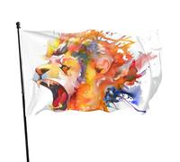 Drapeaux De Jardin Lion Coloré Grand Drapeau Renforcé Avec Couleurs Vives Bannière À Œillets, Pour D'Intérieur, Les Bureaux, Les Défilés, 90x150cm