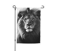 Drapeaux De Jardin Lion D'Afrique Noir Et Blanc Drapeau Fierté Durable Drapeaus Décoratif Résistant Bannière Jardins Pour Défilé Festivals Fête 30X45CM