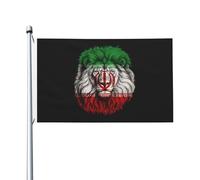 Drapeaux De Jardin Lion Noir Iranien Bannière Jardins Durable Drapeaus Décoratif Résistant Drapeau Fierté Pour Défilé Fête Balcon 90X152CM