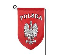 Drapeaux De Jardin Logo De L'Aigle Polonais Coupe-Vent Et Étancheune Treer Drapeau Toutes Les Saisons Bannière Extérieure Pour Balcon Fête Célébrations 30X45Cm