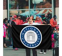Drapeaux De Jardin Logo De L'Université Nationale Drapeaus Décoratif Durable Drapeau Fierté Couleurs Vives Bannière Jardins Pour Défilé Festivals Balcon 90X152CM