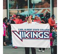 Drapeaux De Jardin Logo Du Carl Albert State College Bannière Jardins Couleurs Vives Drapeaus Décoratif Résistant Drapeau Fierté Pour Fête Balcon Défilé 90X152Cm