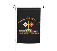 Drapeaux De Jardin Logo Du Corps Des Transmissions Des États-Unis, Vétéran De La Guerre Du Golfe Drapeau Fierté Imperméabiliser Drapeaus Décoratif Decoration Bannières Extérieure Pour 30X45CM