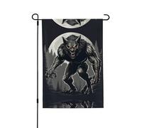 Drapeaux de jardin loup-garou HD 01 - 28 x 40 cm - Double face - Drapeaux de jardin pour l'extérieur - Drapeaux de jardin de vacances