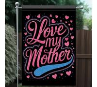 Drapeaux De Jardin Love My Mother Heart Pink Letter Outdoor Résiste Aux Intempéries Garden Flag Toutes Les Saisons Pelouse Drapeaux Pour Patio Célébrations S