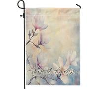 Drapeaux de jardin magnolia printaniers de 30,5 x 45,7 cm pour extérieur, drapeau vertical standard en lin aquarelle pour maison, paysages floraux, cour, jardin, pelouse, décoration extérieure