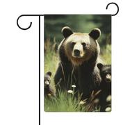 Drapeaux De Jardin Maman Ours Garden Flag Toutes Les Saisons Drapeau Extérieur Coupe-Vent Et Étancheune Pour Balcon Fête Célébrations Ferme 90X150Cm