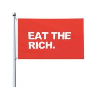 Drapeaux De Jardin Mangez Les Riches Bannière Jardins Decoration Bannières Extérieure Couleurs Vives Drapeaus Décoratif Pour Festivals Défilé Balcon 90X152CM